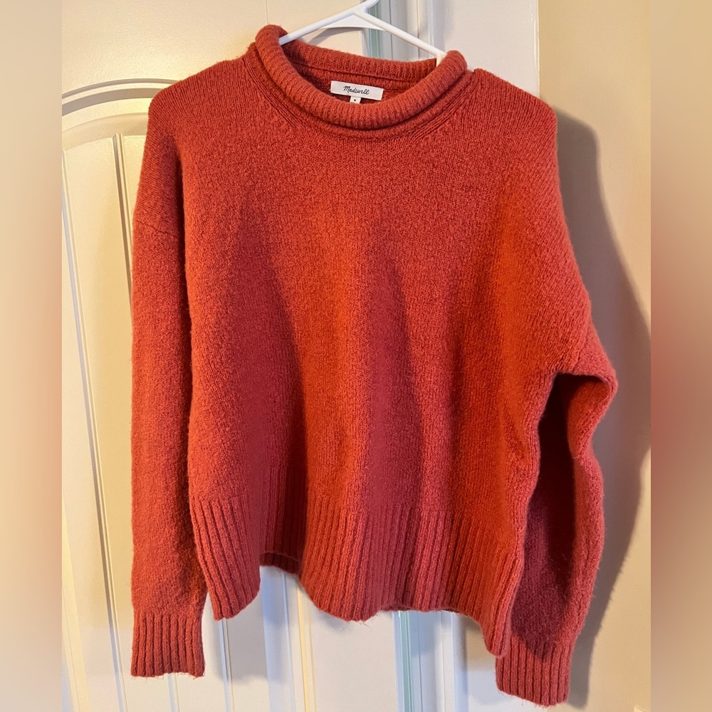 Madewell Crewneck Sweater in Rust Orange
